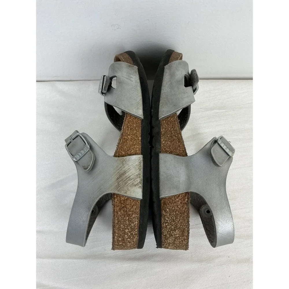 Silver Birkenstocks Rio size 30 Kids Size 12